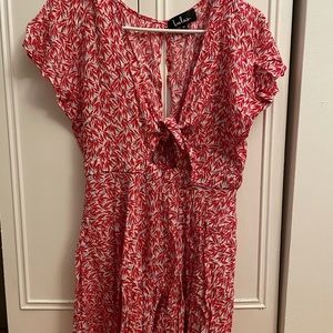 Romper, red and white